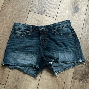 Lucky Brand The Cut Off Denim Jean Shorts Size 0 25 Raw Fray Hem Button …
